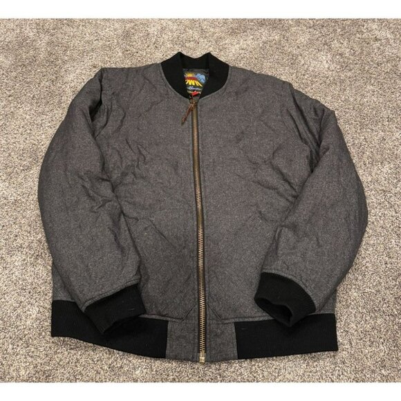 Eddie Bauer 1936 Skyliner Model Down Jacket Men's Size Large Gray Quilted Zip - Picture 2 of 6